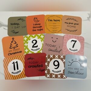 Colorful Baby Milestone Cards Set - Mixed Pastels & Earth Tones